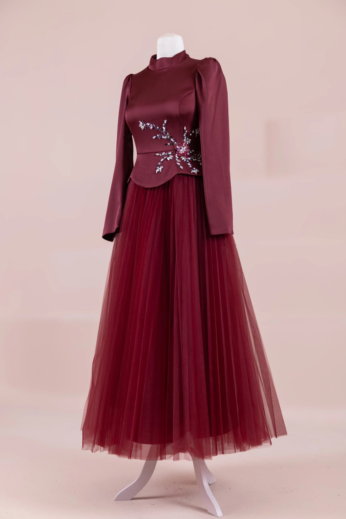 Tuéra Tesettür Abiye - FioraofDress - tesettur - abiye - BORDO - 36 - hijab - evening - dress