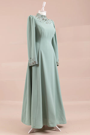 Velna Tesettür Abiye - FioraofDress - tesettur - abiye - mint - 38 - hijab - evening - dress