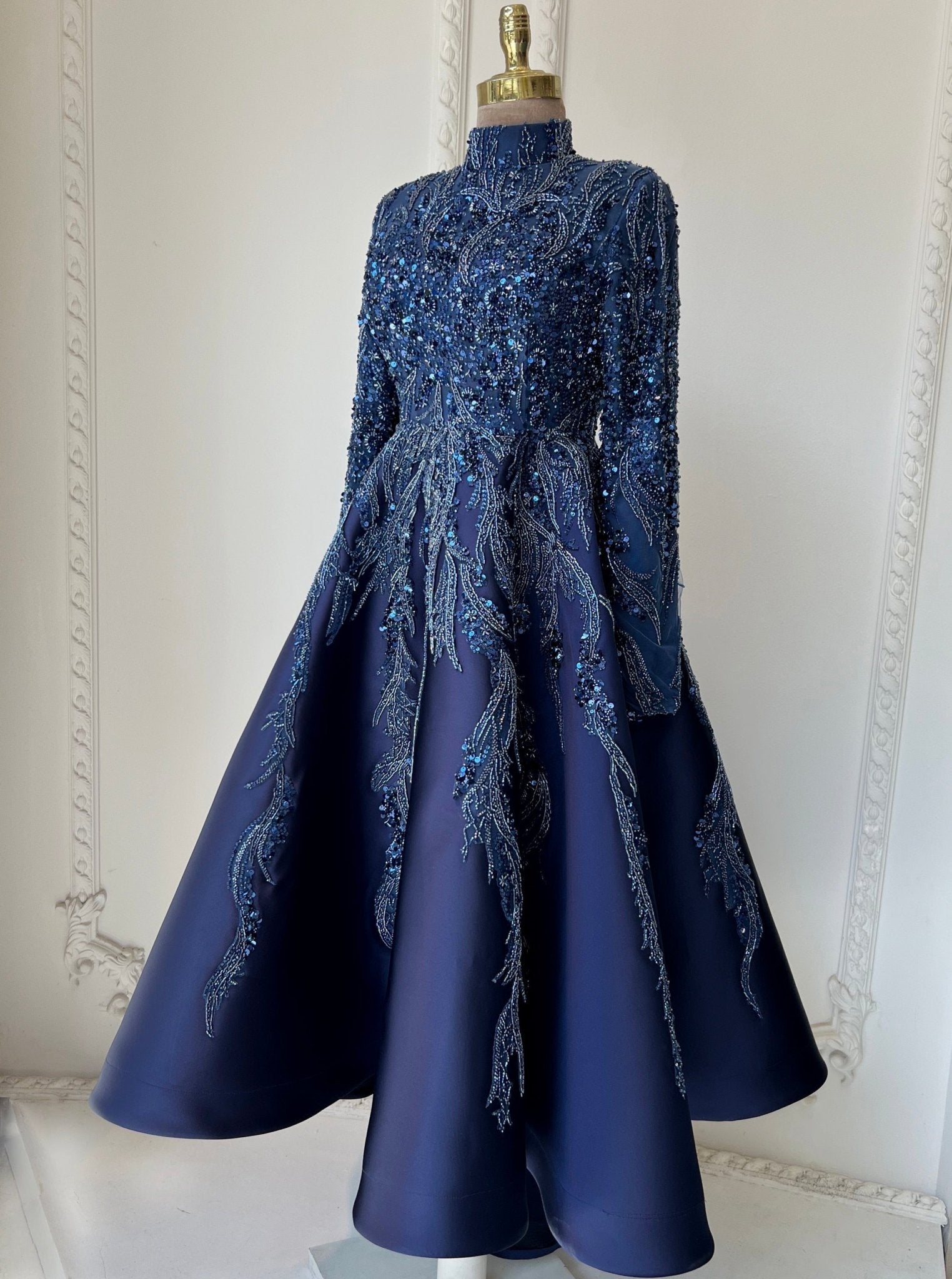 Victoria Tesettür Abiye Lacivert - FioraofDress - tesettur - abiye - 48 - hijab - evening - dress