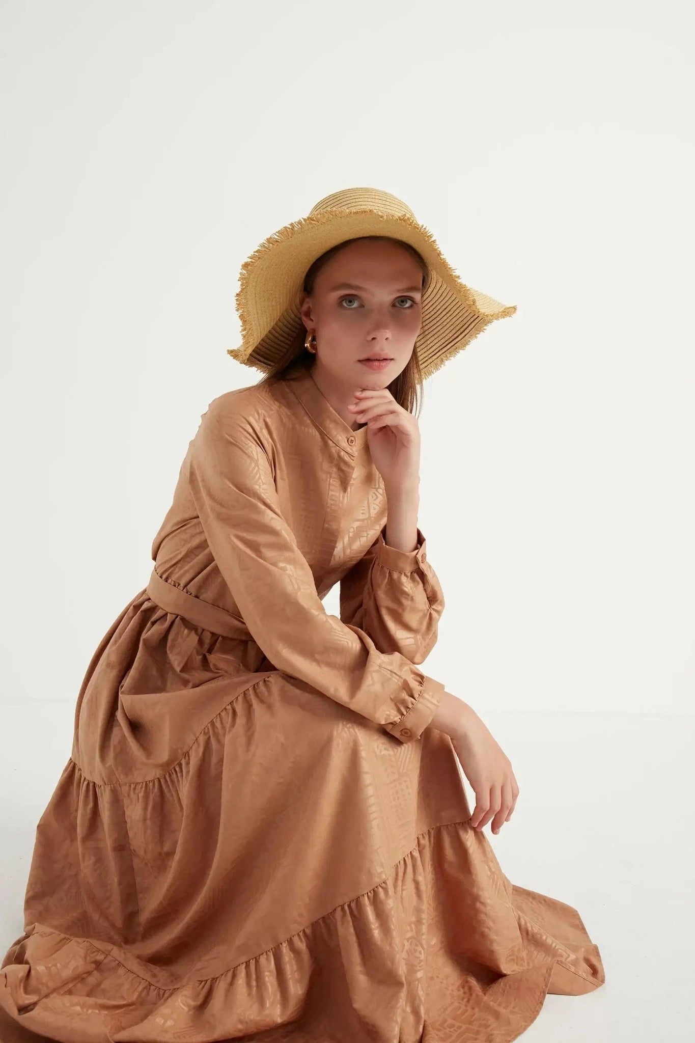 Yakma Desen Elbise - FioraofDress - tesettur - abiye - 42 - Siyahh - hijab - evening - dress