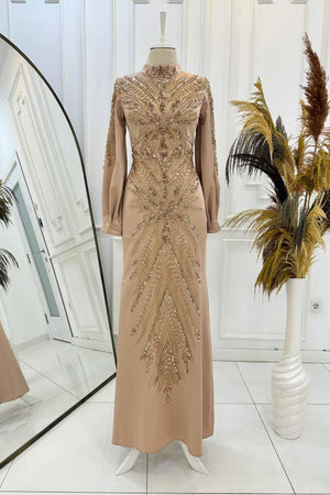 Yıldız Abiye - FioraofDress - tesettur - abiye - 48 - rose - hijab - evening - dress