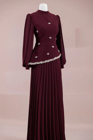 Zela Tesettür Abiye - FioraofDress - tesettur - abiye - BORDO - 38 - hijab - evening - dress