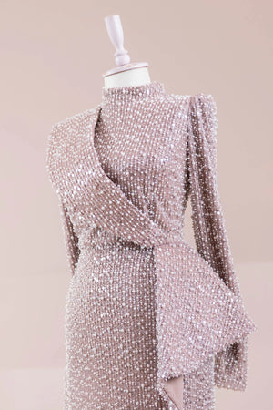 Ziva Tesettür Abiye - FioraofDress - tesettur - abiye - Pudra - 38 - hijab - evening - dress