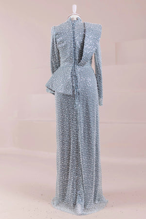 Ziva Tesettür Abiye - FioraofDress - tesettur - abiye - mint - 38 - hijab - evening - dress